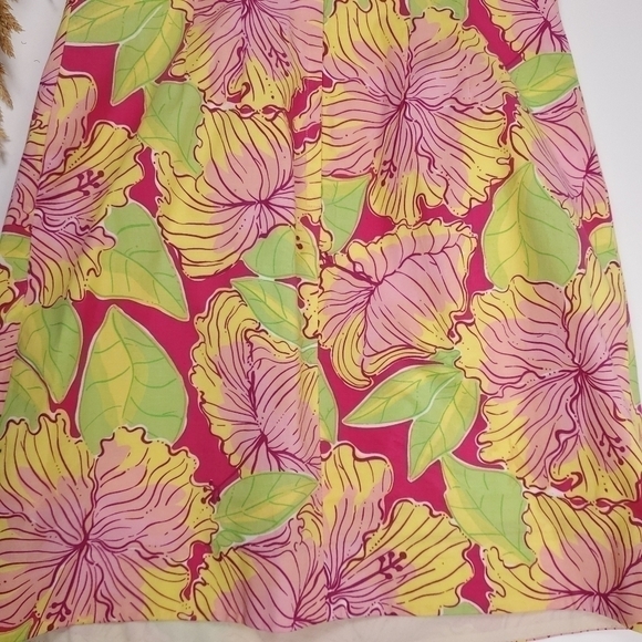 Lilly Pulitzer Pink Green Yellow Strapless Dress 6 - Picture 14 of 16